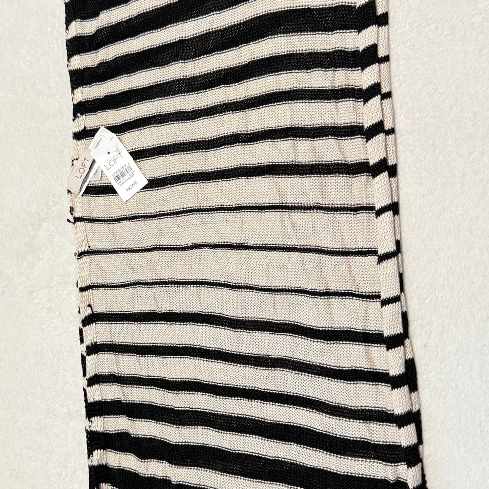 LOFT Black and White Maxi Pencil Scarf